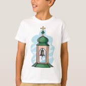Rustische Orthodoxe Kerk Klokkentoren T-shirt (Voorkant)