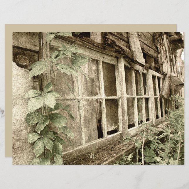  Rustische Oude Rood Band Vensters (Voorkant / Achterkant)