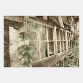  Rustische Oude Rood Band Vensters Inpakpapier Vel (Voorkant 2)