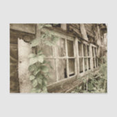 Rustische Oude Rood Band Vensters Tissuepapier (Voorkant)