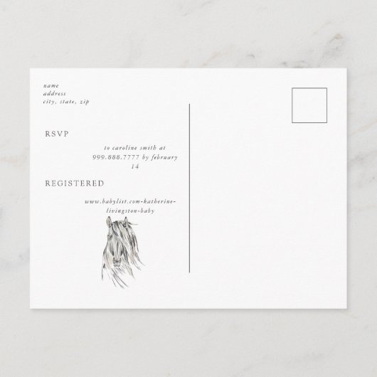 Rustische paarden Nuzzling Neutraal Vrijgezellenfe Uitnodiging Briefkaart (Achterkant)