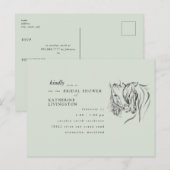 Rustische paarden Nuzzling Sage Vrijgezellenfeest Briefkaart (Voorkant / Achterkant)