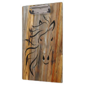 Rustische paarden op het houten Klembord (Links)