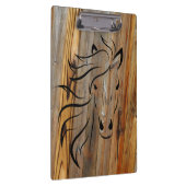 Rustische paarden op het houten Klembord (Rechts)