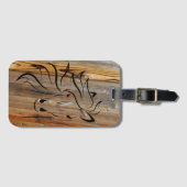 Rustische paarden op hout bagagelabel (Voorkant (horizontaal))