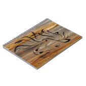 Rustische paarden op hout notitieboek (Linkerzijde)