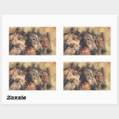 Rustische paarden Trio Rechthoekige Sticker (Vel)