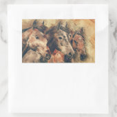 Rustische paarden Trio Rechthoekige Sticker (Tas)