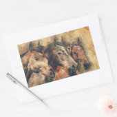 Rustische paarden Trio Rechthoekige Sticker (Envelop)