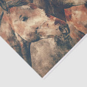 Rustische paarden Trio Tissuepapier (Detail)