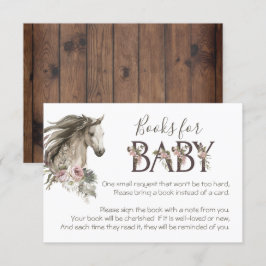 Rustische paardenboeken voor Baby shower Kaart