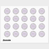 Rustische Paarse en groene Floral Wreath Wedding Ronde Sticker (Vel)