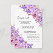 Rustische Paarse Floral Lila bruiloft Informatiekaartje (Voorkant / Achterkant)