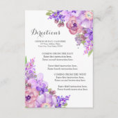 Rustische Paarse Floral Lila bruiloft Informatiekaartje (Voorkant)