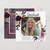 Rustische Paarse Roze Floral Fotogradatie Partij Kaart (Voorkant / Achterkant)