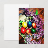 Rustische paaseieren en Lila Kaart (Voorkant / Achterkant)