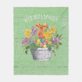 Rustische paaskorf voor groen fleece deken (Voorkant)