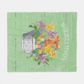 Rustische paaskorf voor groen fleece deken (Voorkant (Horizontaal))