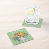 Rustische paaskorf voor groen kartonnen onderzetters (Insitu)