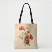 Rustische papaver Wilde bloemen Beige Tote Bag (Voorkant)