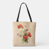  Rustische papaver Wilde bloemen Beige Tote Bag (Achterkant)