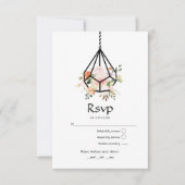 Rustische pasta Floral Terrarium Garden Wedding RSVP Kaartje (Voorkant)