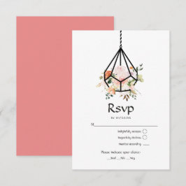 Rustische pasta Floral Terrarium Garden Wedding RSVP Kaartje