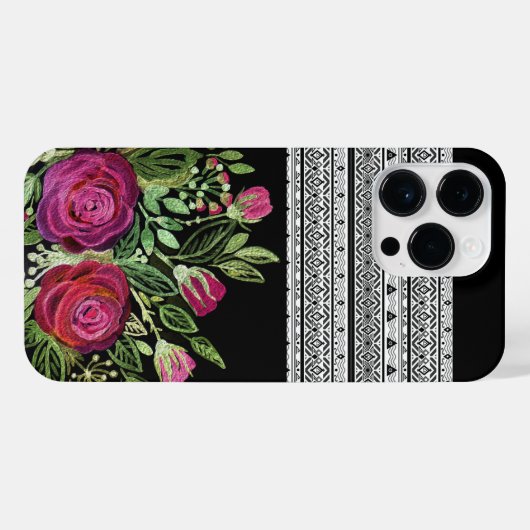 Rustische patchwork iPhone hoesje (Achterkant horizontaal)