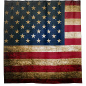 Rustische Patriottische Amerikaanse vlag Verenigde Douchegordijn (Voorkant)