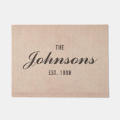 Rustische persoonlijke achternaam deurmat (Voorkant)