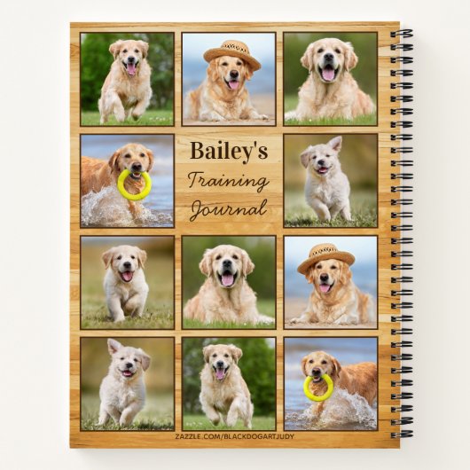 Rustische persoonlijke foto van Pet Puppy Dog Coll Notitieboek (Achterkant)