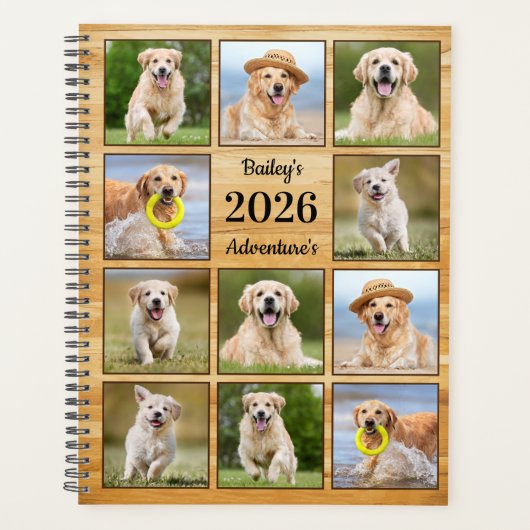 Rustische persoonlijke foto van Pet Puppy Dog Coll Planner (Voorkant)
