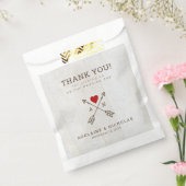 Rustische pijlen Rood Heart Wedding Bedankzakje (Gezegeld)