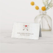 Rustische pijlen Rood Heart Wedding Plaatskaartje (Achterkant)