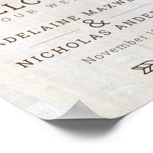 Rustische pijlen Rood Heart Wedding Poster (Hoek)