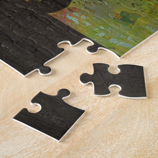 Rustische pijnbomen en Beer Legpuzzel (Zijkant)