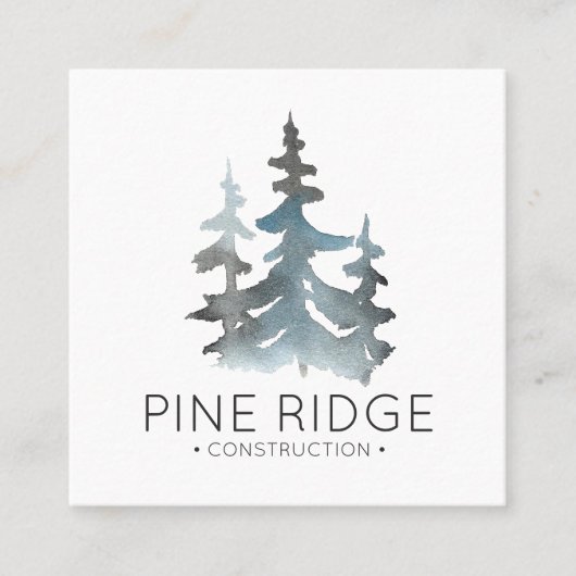 Rustische pines | Vierkant Visitekaartje (Voorkant)