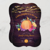 Rustische Pompoen BABY SHOWER Waterverf HERFST Mod Kaart (Voorkant / Achterkant)