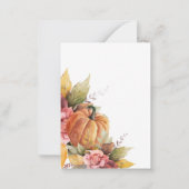 Rustische Pompoen Dank U Thanksgiving Diner Notitiekaartje (Achterkant)