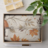 Rustische pompoen en herfstloofpatroon tissuepapier (Geschenk)
