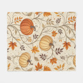 Rustische pompoen- en herfstloofprint fleece deken (Voorkant (Horizontaal))