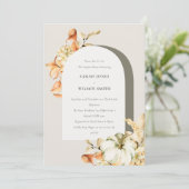 Rustische pompoen, Floral Couples Shower Invite Bedankkaart (Staand voorkant)