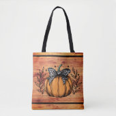 Rustische pompoen herfstloof tote bag (Voorkant)