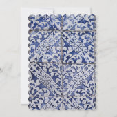 Rustische Portugese Tegels huwelijksuitnodigingen Kaart (Achterkant)