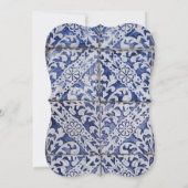 Rustische Portugese Tegels huwelijksuitnodigingen Kaart (Achterkant)