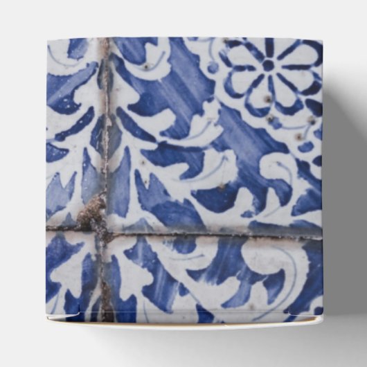 Rustische Portugese Tiles Wedding Bedankdoosjes (Bovenkant)