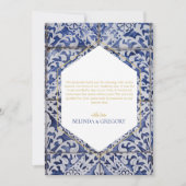Rustische Portugese Tiles Wedding Bedankkaart (Voorkant)