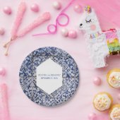 Rustische Portugese Tiles Wedding Papieren Bordje (Feest)