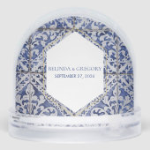 Rustische Portugese Tiles Wedding Sneeuwbol (Achterkant)