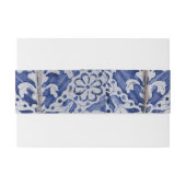 Rustische Portugese Tiles Wedding Uitnodigingen Wikkel (Achterkant Voorbeeld)